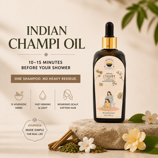 Indian Champi Oil (12 - Herb Ayurvedic Pre - Wash Scalp & Hair Oil) - ReEarthy