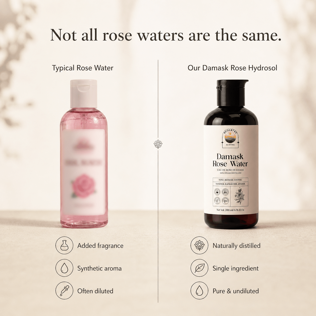 Damask Rose Water Toner - ReEarthy