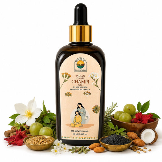 Indian Champi Oil (12 - Herb Ayurvedic Pre - Wash Scalp & Hair Oil) - ReEarthy