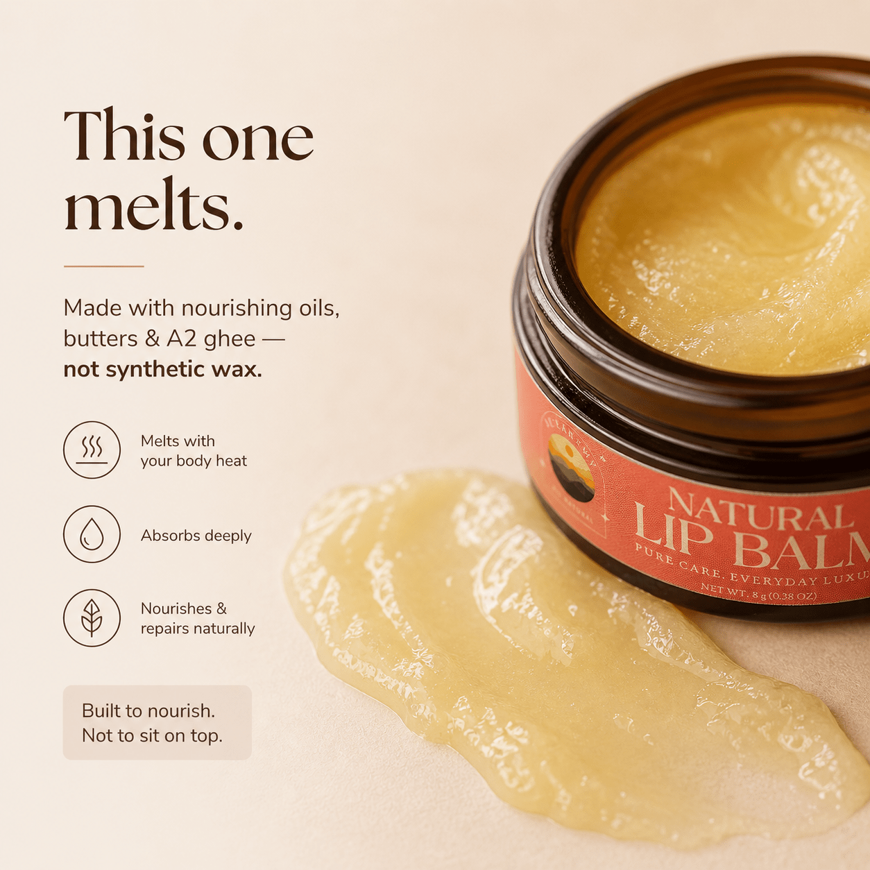 Natural Lip Balm (A2 Ghee Infused) - ReEarthy