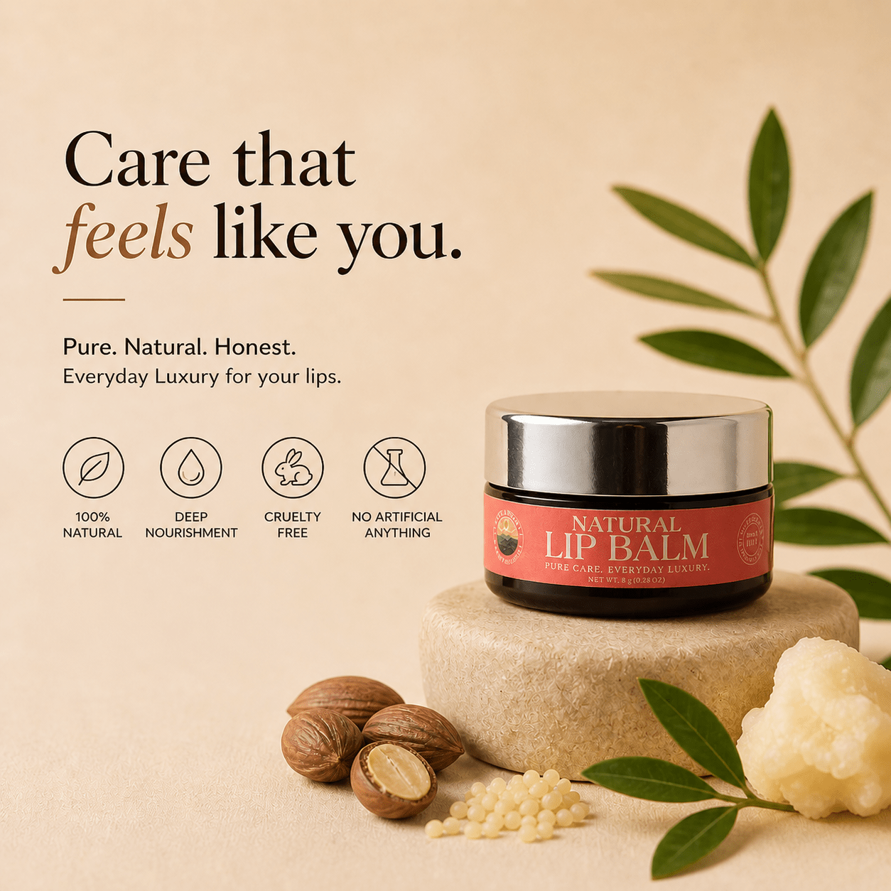 Natural Lip Balm (A2 Ghee Infused) - ReEarthy