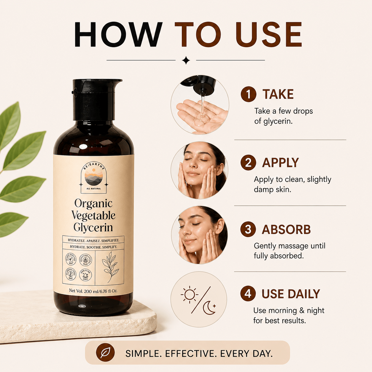 Organic Vegetable Glycerin for Skin, Hair & DIY Skincare - ReEarthy